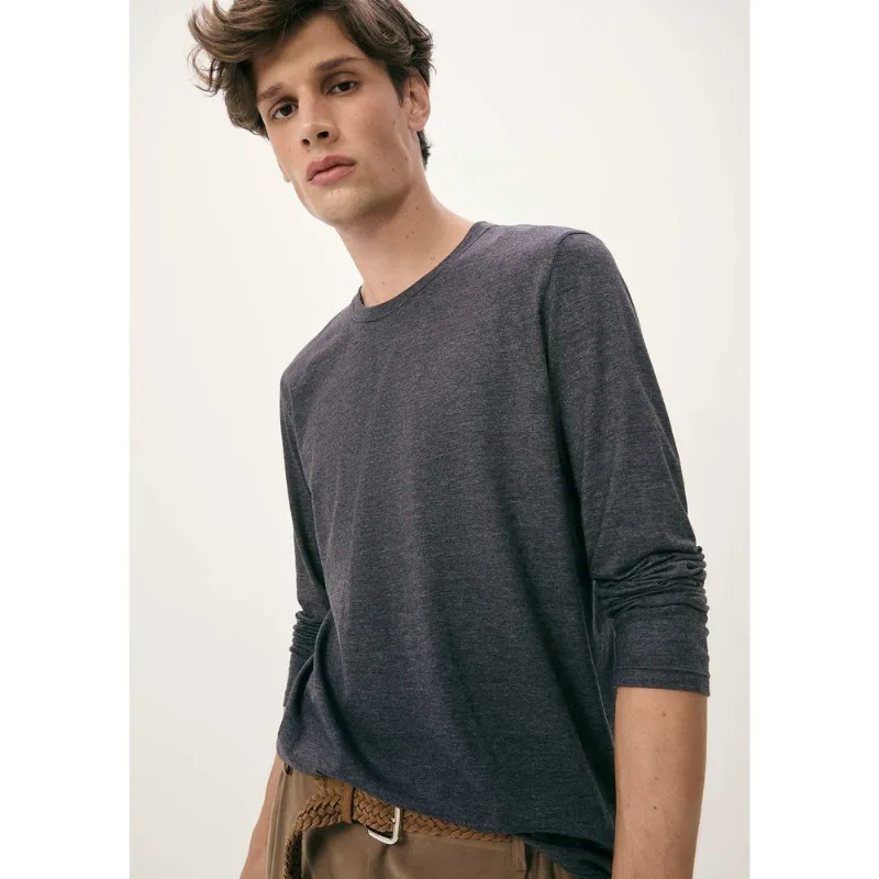 Camiseta Básica Masculina Manga Longa World - Cinza P