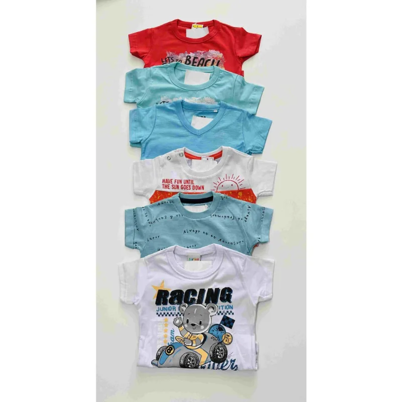 Lote Camisetas Bebê tam P Kit 6 pçs Roupa de Menino