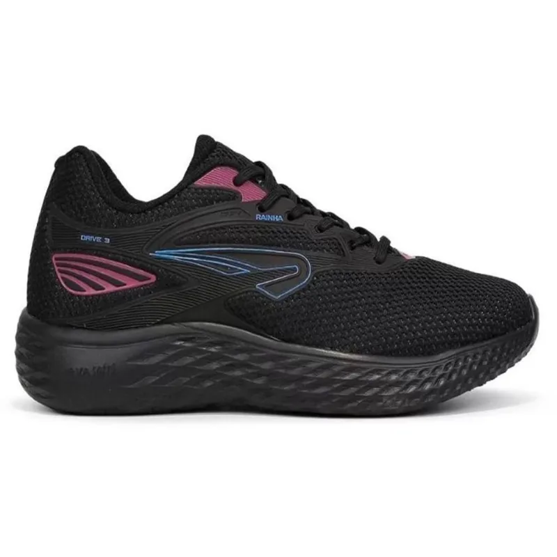 Tênis Rainha Drive iii Feminino Preto Azul Roxo Corrida treinos caminhada confortável academia
