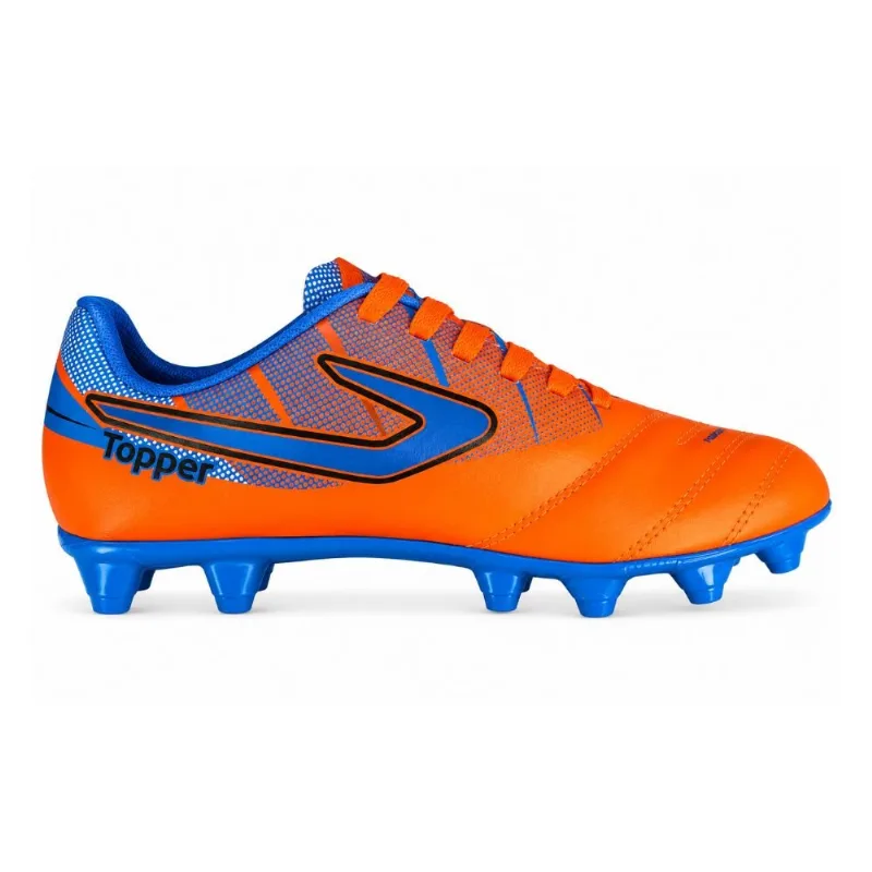 Chuteira Campo N°40 Topper Flame II Laranja E Azul (MP)