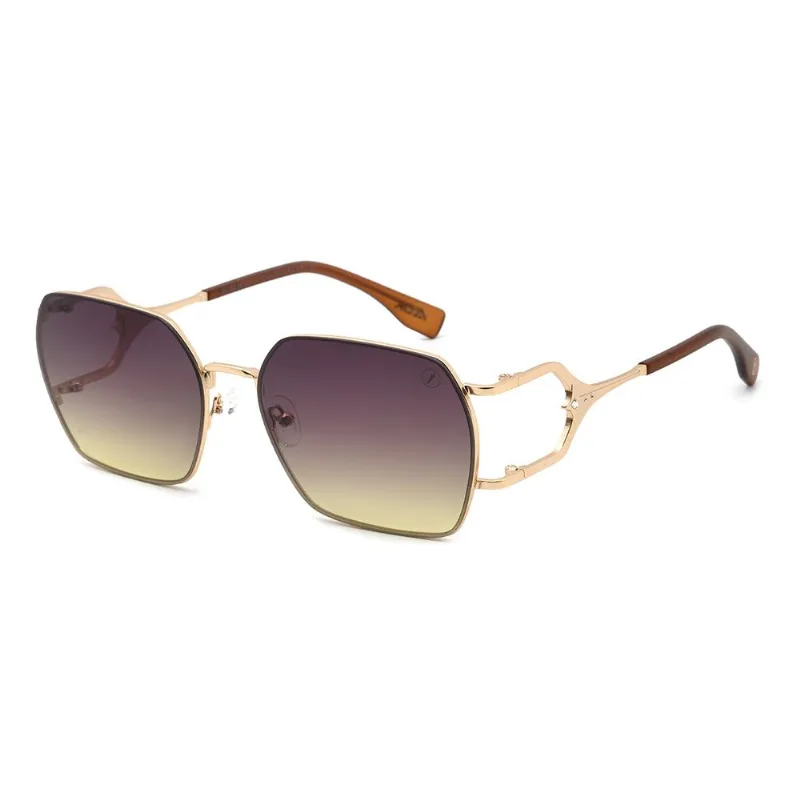 Óculos de Sol Feminino Alok Space Rave Quadrado Degradê Dourado OC.MT.4219.5721
