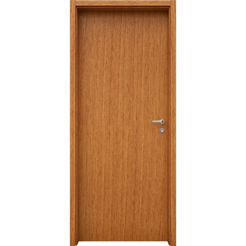 Porta de Madeira Montada Eucatex 5203380 92x210x9cm Marco Regulável de 9 a 14cm Nogal Mel Direita