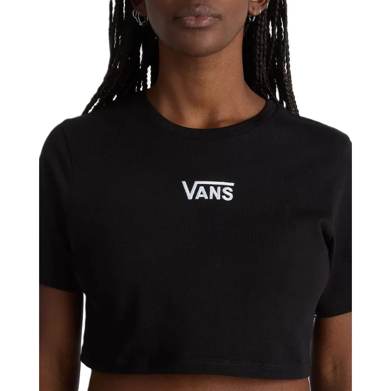 Camiseta Vans Wm Flying V Crew Crop T-Shirt Black V4707500480001.P - Vans