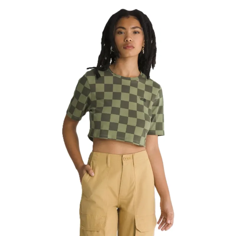 Camiseta Vans Wm Checker Crew Crop II SS Compl. Ultra Neo Vr3 Olivine V4707500490001.M - Vans