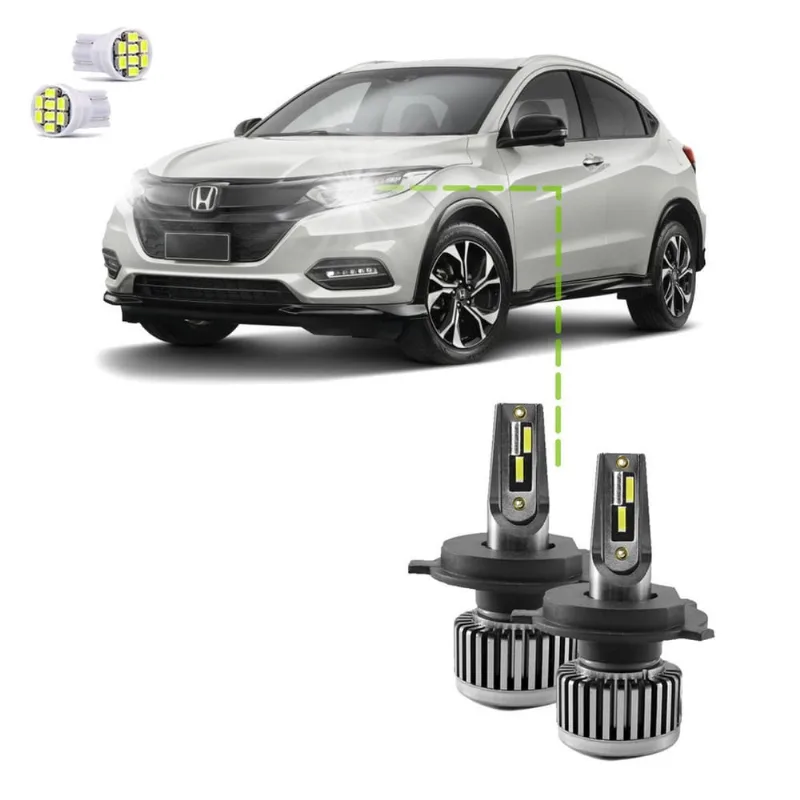 Kit Ultra Led Nano 30000Lm Honda Hr-V 2015/2020 Alta Baixa