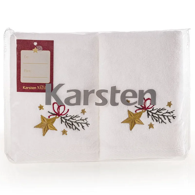 Jogo de Toalhas Lavabo Karsten Estrela Guia 2 Peças 30x50 3078126