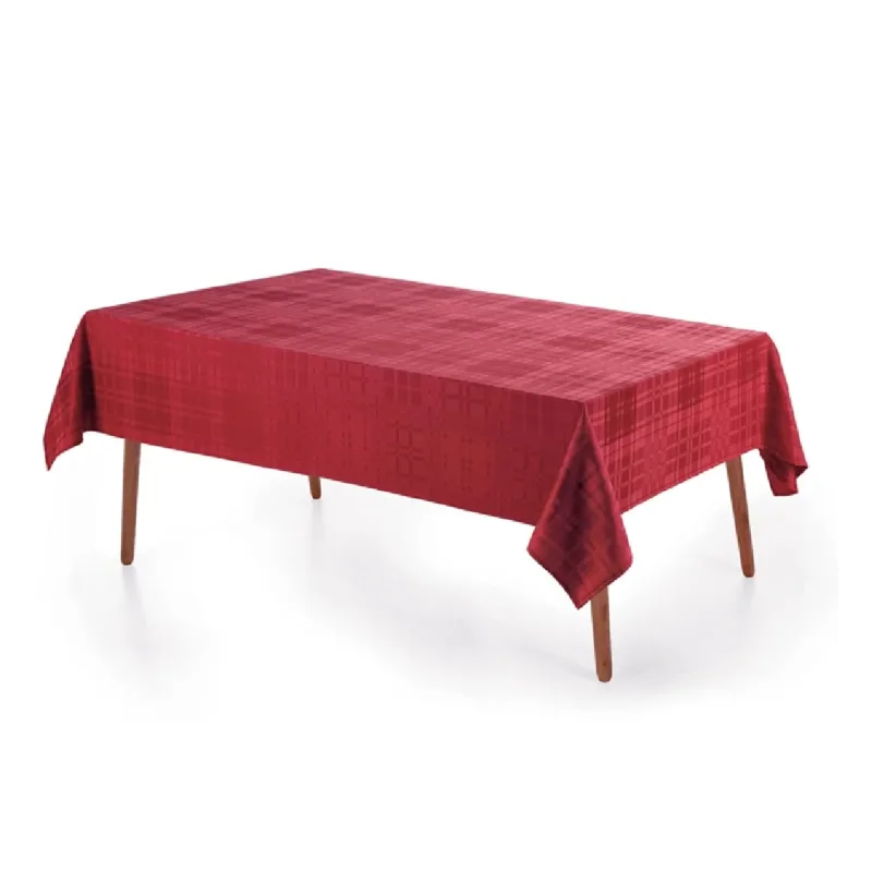 Toalha Mesa Retangular 180x220cm Tartan Vermelha Karsten - karsten