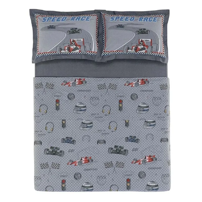 Jogo Cama Infantil Casal4 Pcs 200 Fios Corrida Karsten