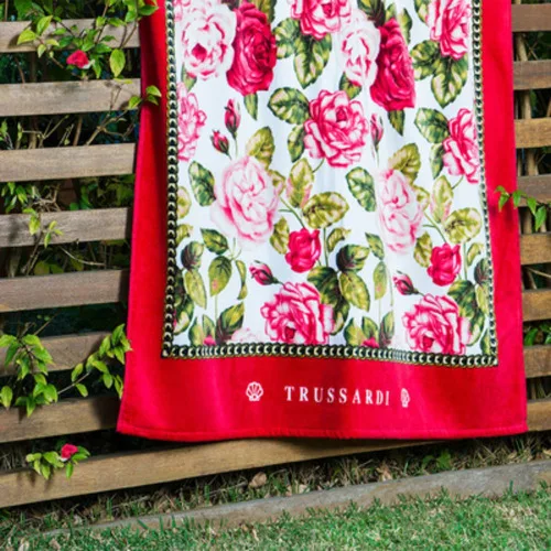 Toalha Praia Trussardi Terrazza Fiorita - TRUSSARDI - Higiene E Beleza