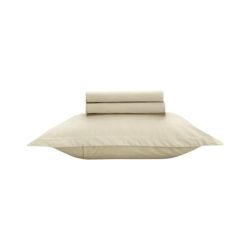 Jogo de Cama Liss Solteiro 180 Fios Karsten 3 Peças Liso Bege