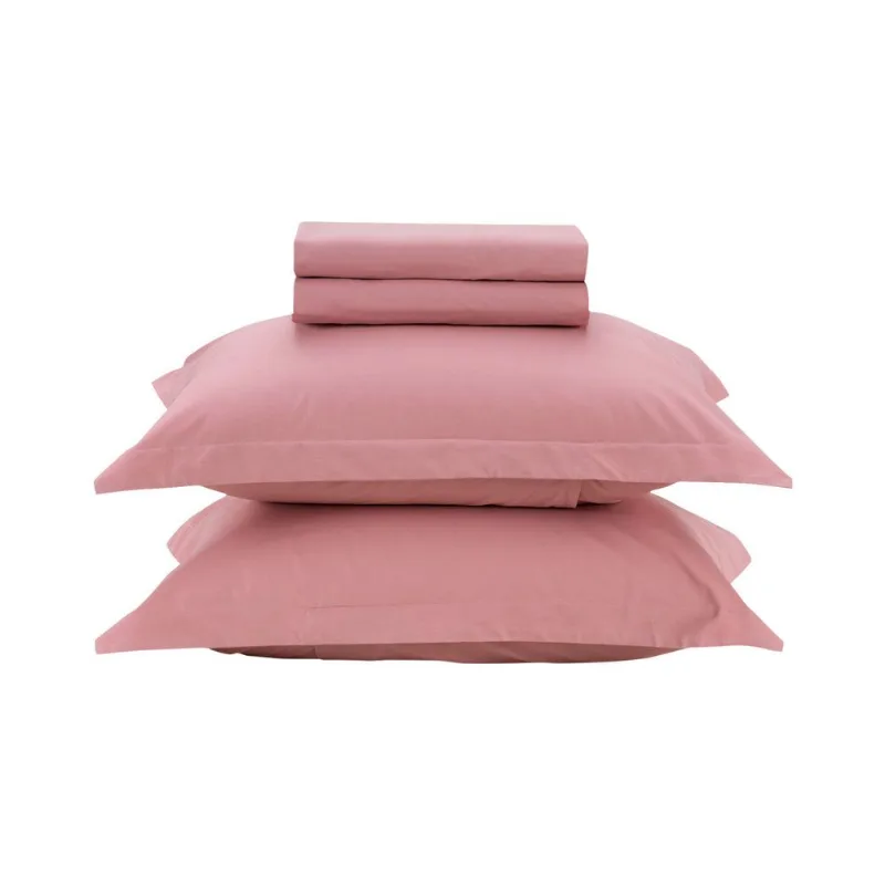 Jogo de Cama Liss Solteiro 180 Fios Karsten 3 Peças Liso Rosa