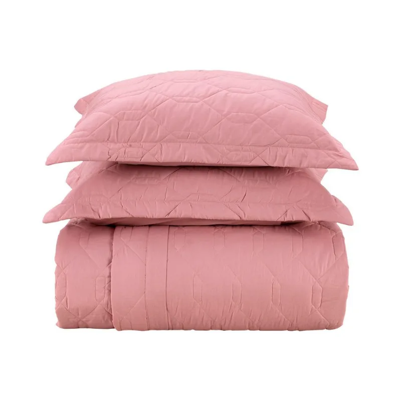 Cobre leito Liss Queen 100% Algodão Karsten Rosa 240x255 cm 3 Peças