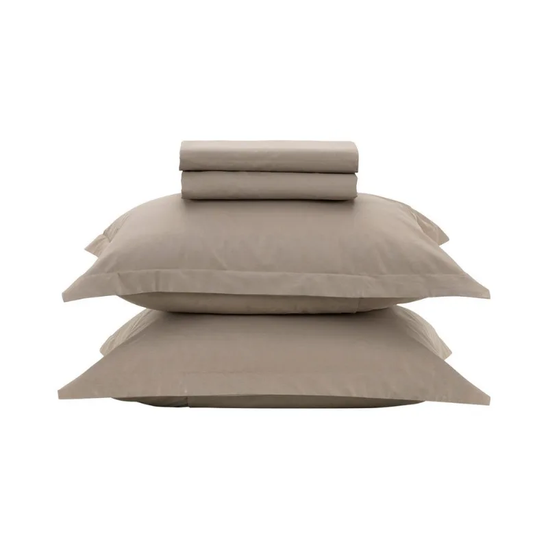 Jogo de Cama Liss Quenn 180 Fios Karsten 4 Peças Liso Taupe