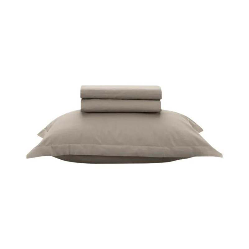 Jogo de Cama Liss Solteiro 180 Fios Karsten 3 Peças Liso Taupe