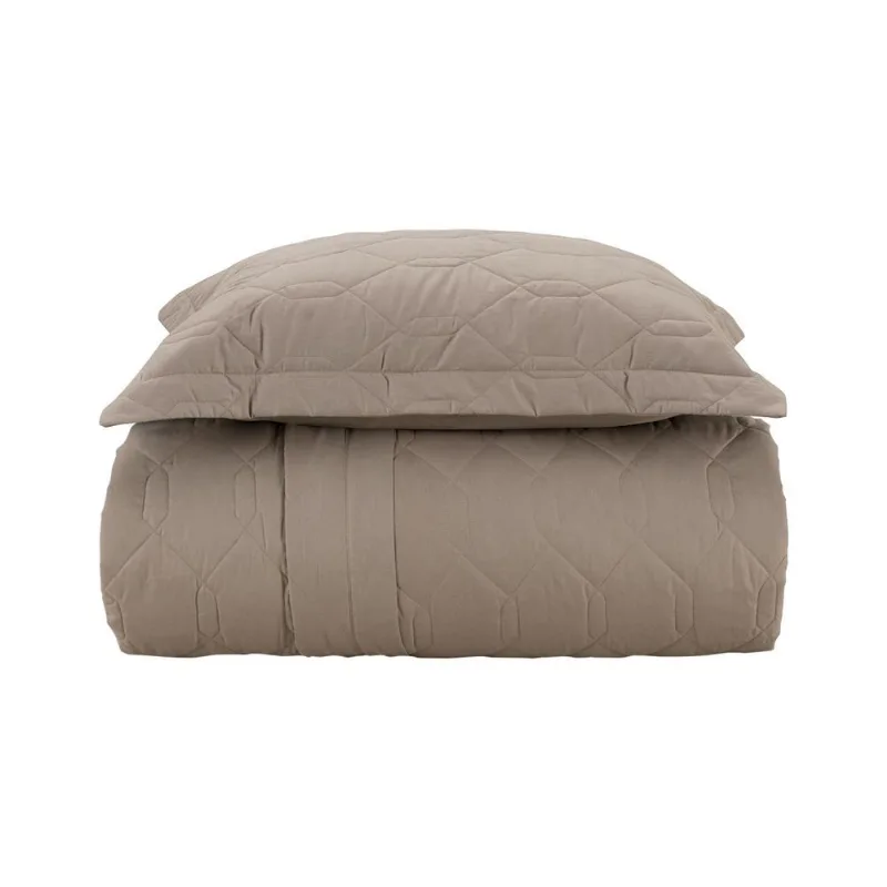 Cobre leito Liss Solteiro 100% Algodão Karsten Taupe 180x255 cm 2 Peças
