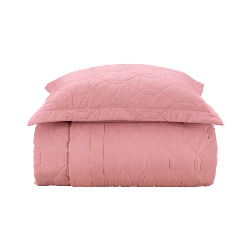 Cobre leito Liss Solteiro 100% Algodão Karsten Rosa 180x255 cm 2 Peças