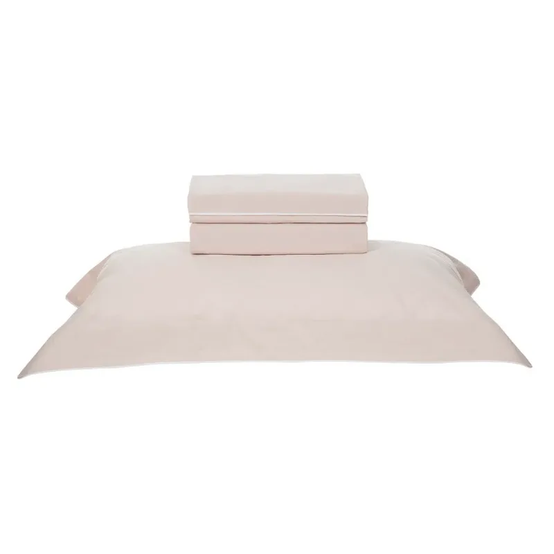 JOGO DE CAMA SOLTEIRO TRUSSARDI 200 FIOS FILETTI BRANCO SOFT ROSE/BRANCO