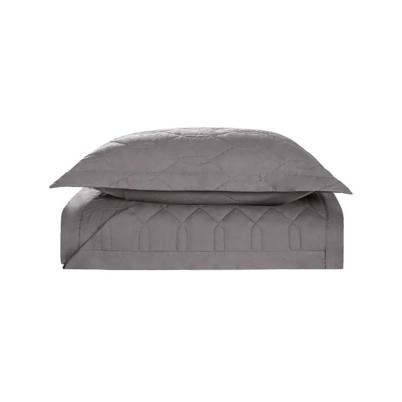 Cobre leito Liss Solteiro 100% Algodão Karsten Grafite 180x255 cm 2 Peças