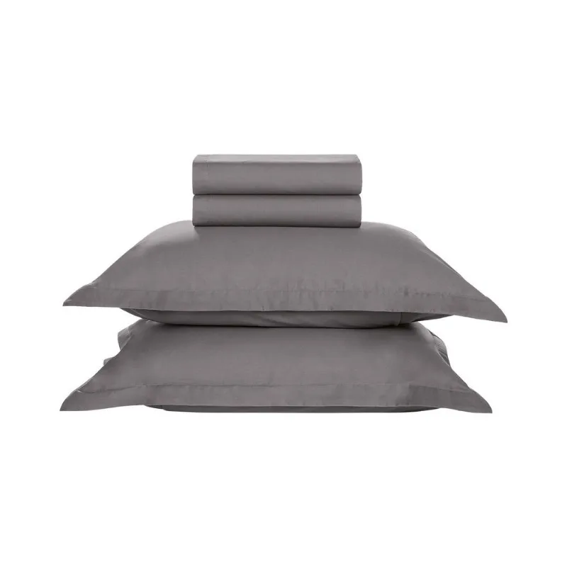 Jogo de Cama Liss King 180 Fios Karsten 4 Peças Liso Grafite