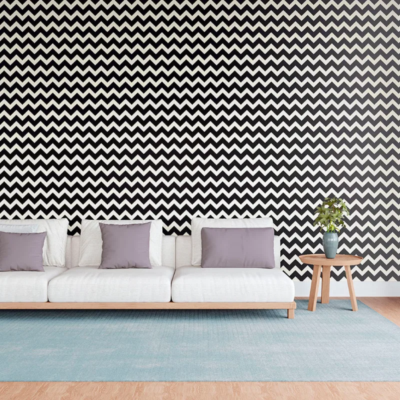 TECIDO DE PAREDE WALL DECOR FREQUENCIA PT/ BCO LG 1,40 2283