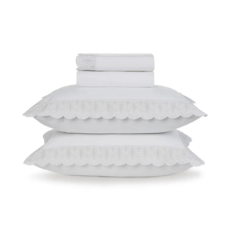 JOGO DE CAMA CASAL TRUSSARDI 200 FIOS PERCAL NOELLE BRANCO/ PLATIN JOGO DE CAMA TRUSSARDI NOELLE CASAL BRANCO/PLATINO