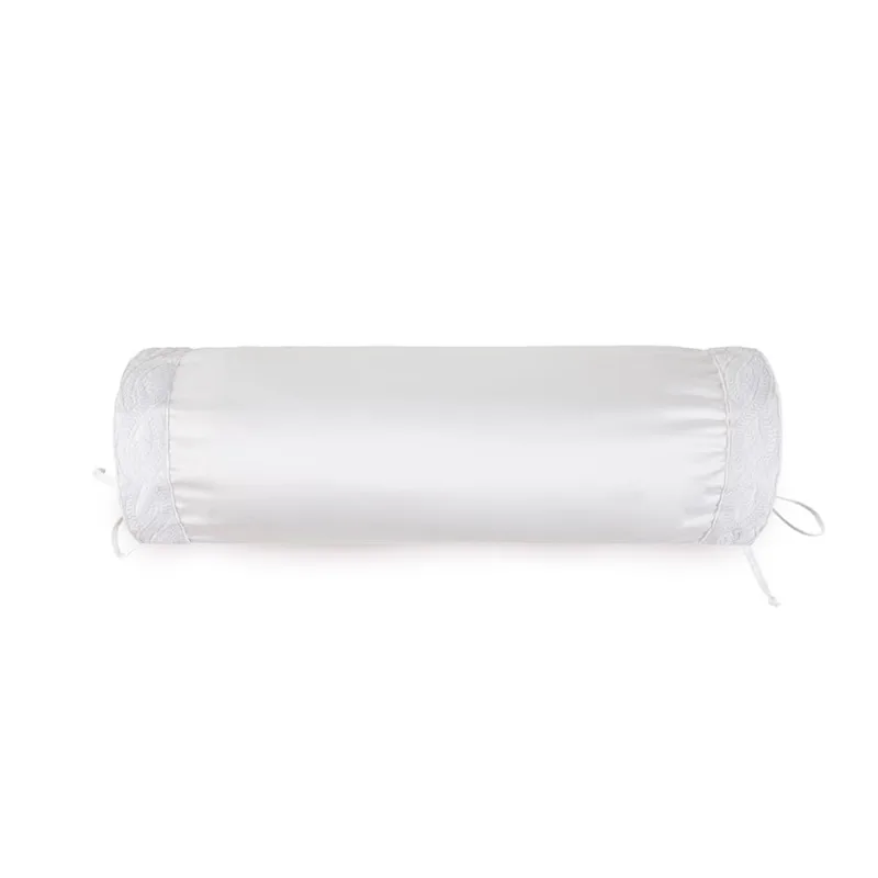 Almofada Rolinho algodão Trussardi Milazzo 16x40cm branco