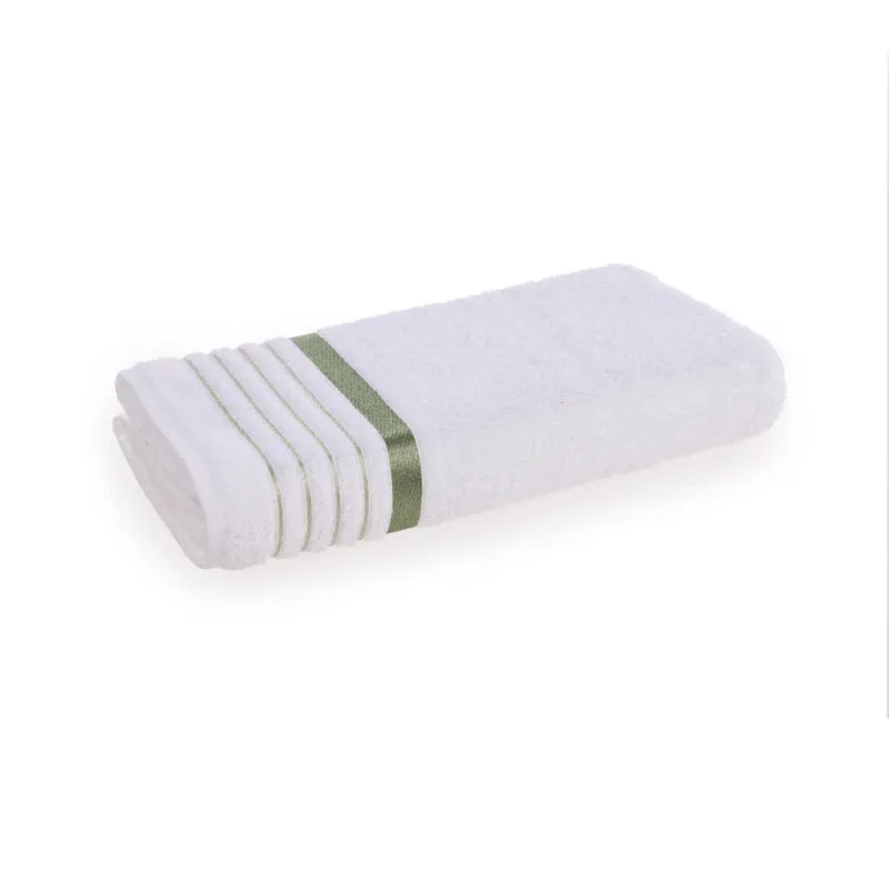 Toalha de Rosto Otto 0,49x0,70 BRANCO 01/ VERDE 6/UNICO