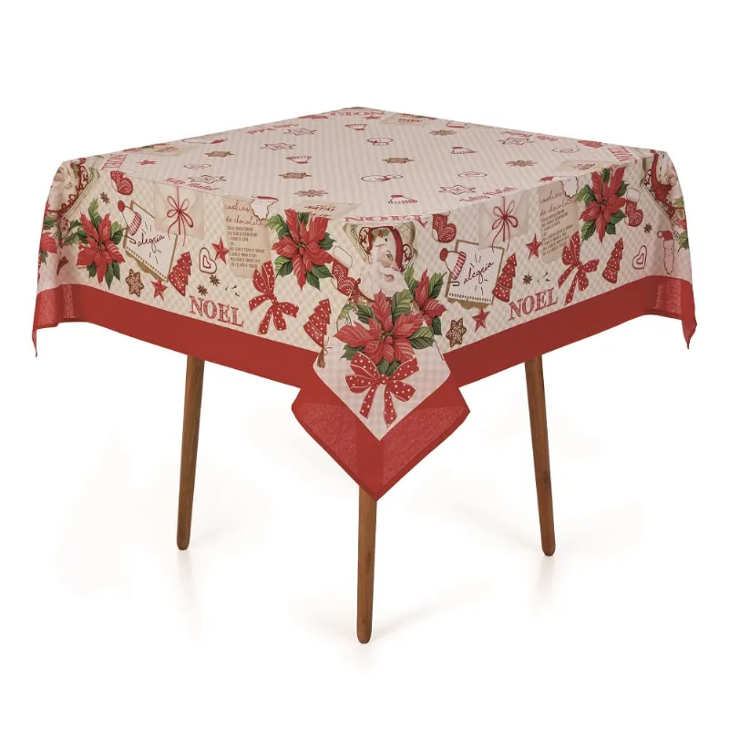 TOALHA DE MESA 1,40X1,40 RECEITA DO NOEL