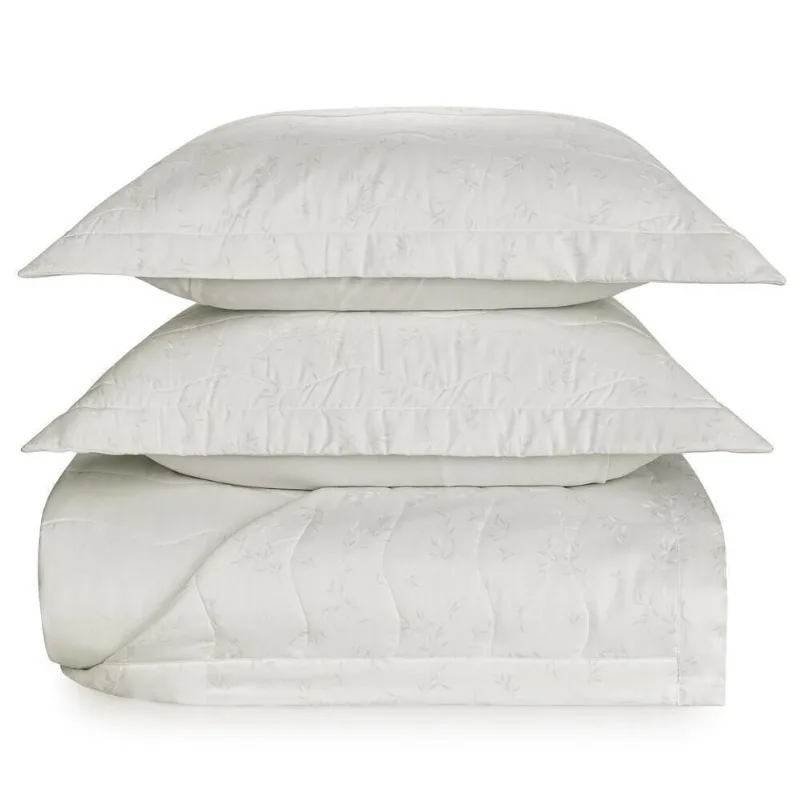 Kit Colcha Casal 300 Fios Trussardi Louise Branca