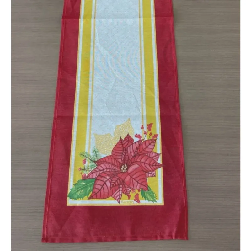 Kit 2 Trilhos de Mesa de Natal 30 x 100 Poinsetias Karsten