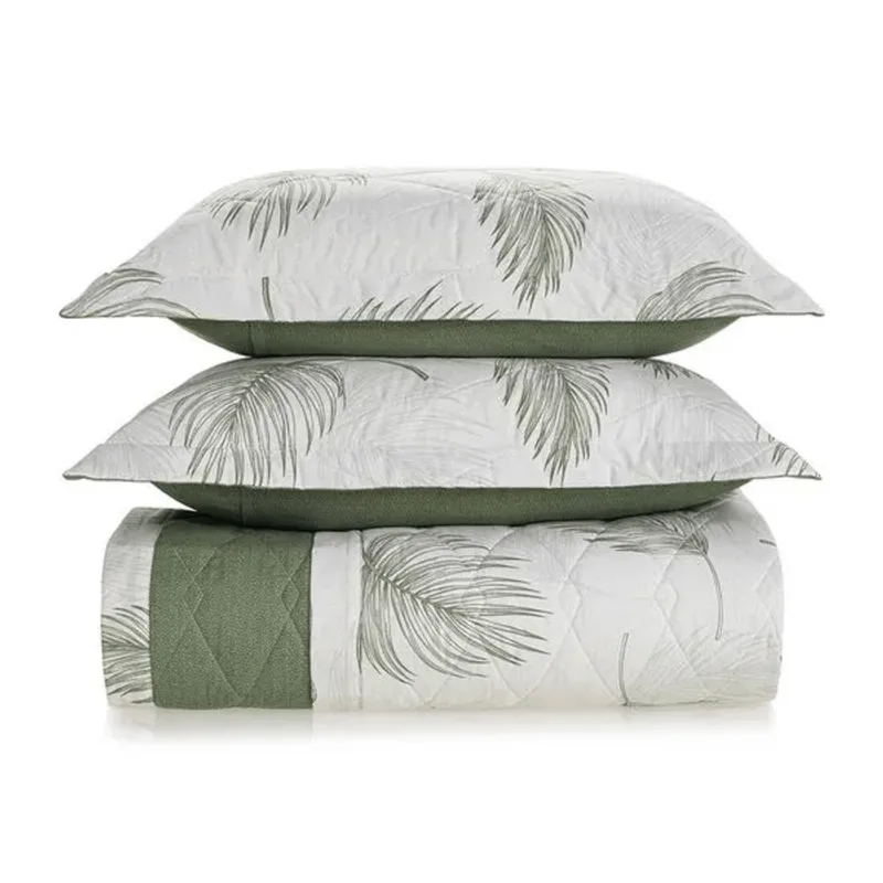Colcha Com Porta Travesseiro Queen 150 Fios Viana