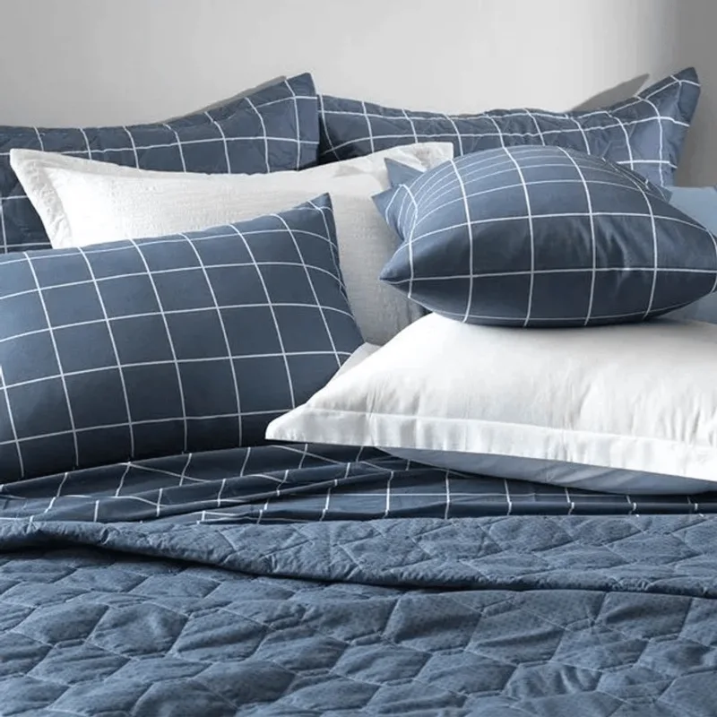 Jogo de Cama Percal 150 Fios Est Casal Grid