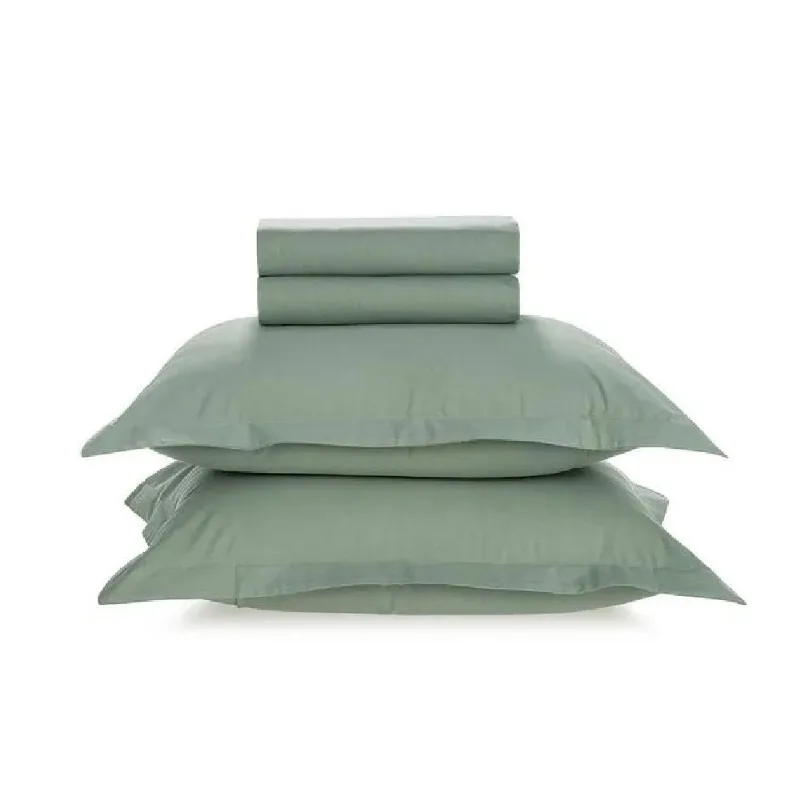 Jogo Cama King 4 Pcs Algodão 180 Fios Liss Karsten Verde