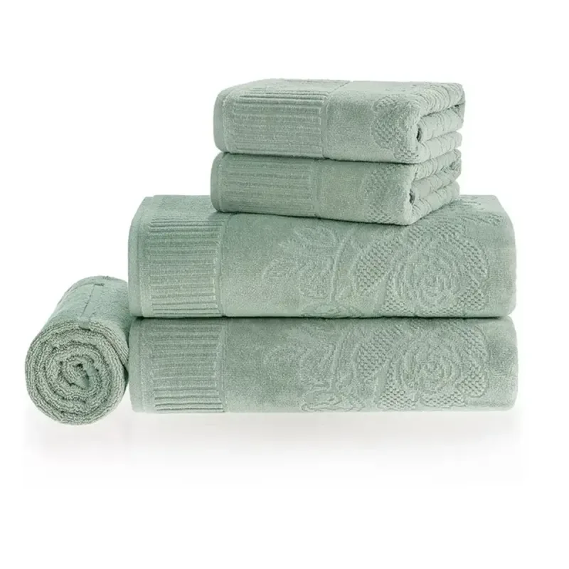 Jogo de Toalha de Banho Karsten Grace Verde 5 Peças - Karsten - Cama, Mesa E Banho