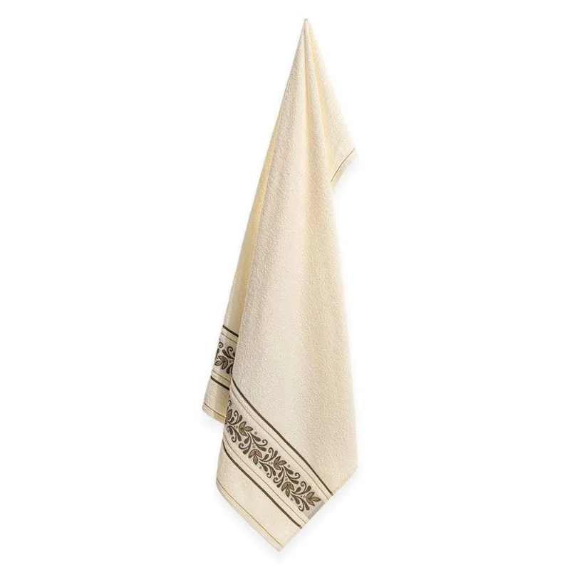 Toalha De Banho Karsten Láurea 97% Algodão 70cm X 1,35m Bege