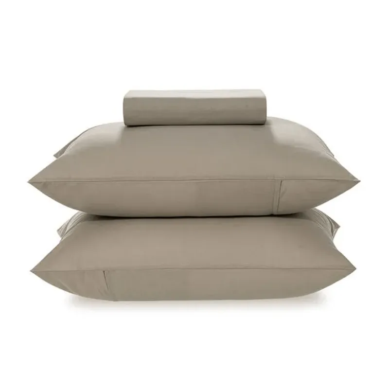 Jogo de Cama Percal 160 Fios Liso Simples Matiza King Taupe