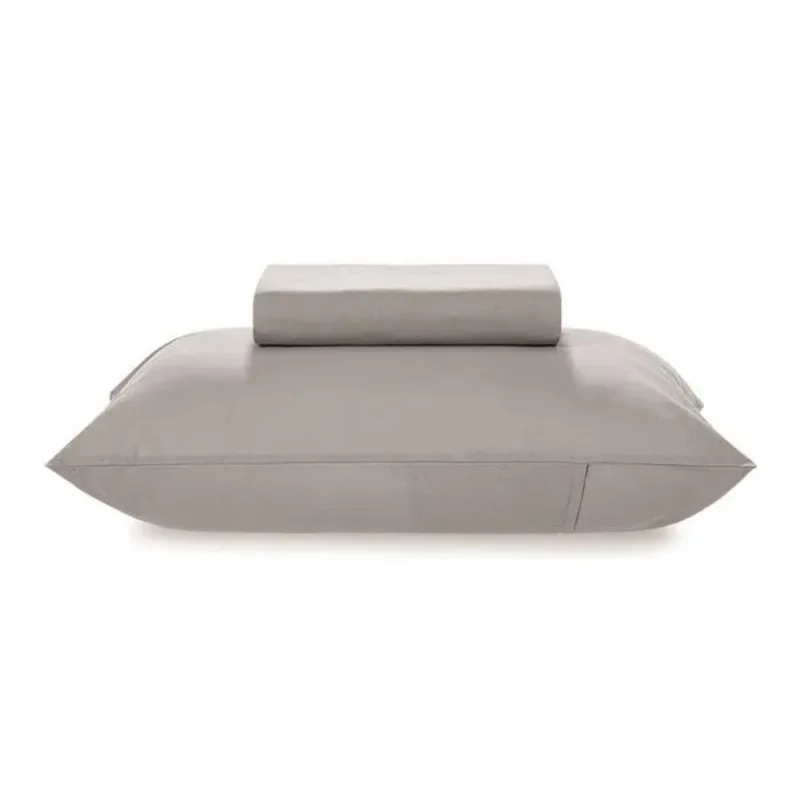 Jogo de Cama Percal 160 Fios Liso Simples Matiza Solteiro Cinza