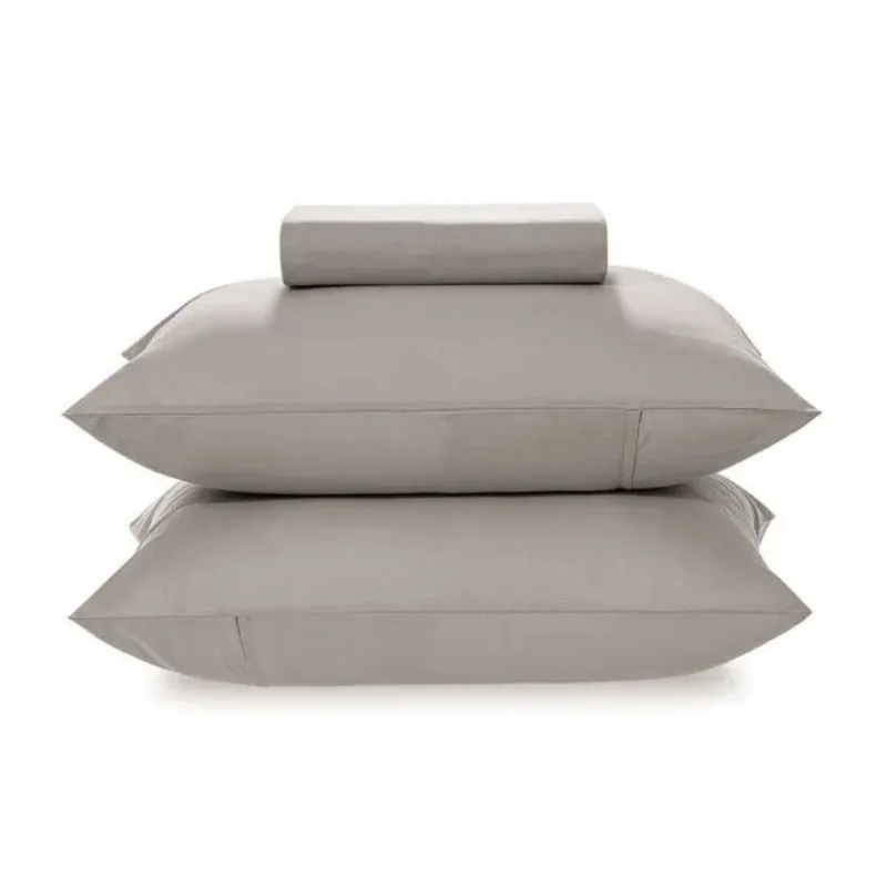 Jogo de Cama Percal 160 Fios Liso Simples Matiza Queen Cinza