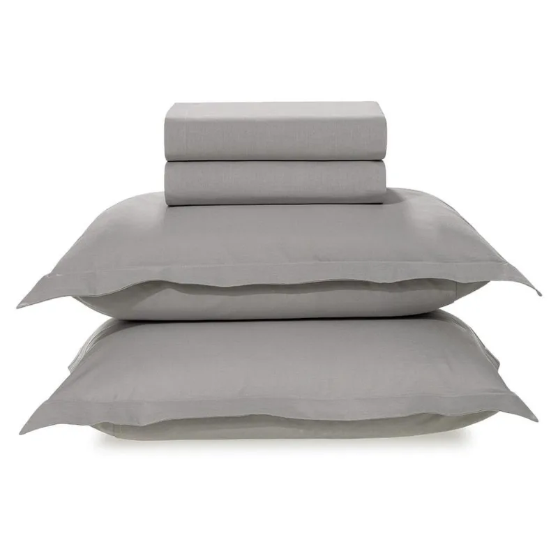 Jogo De Cama Casal 4 Peças Karsten Tom 200 Fios Titânio 220x250cm (MP)