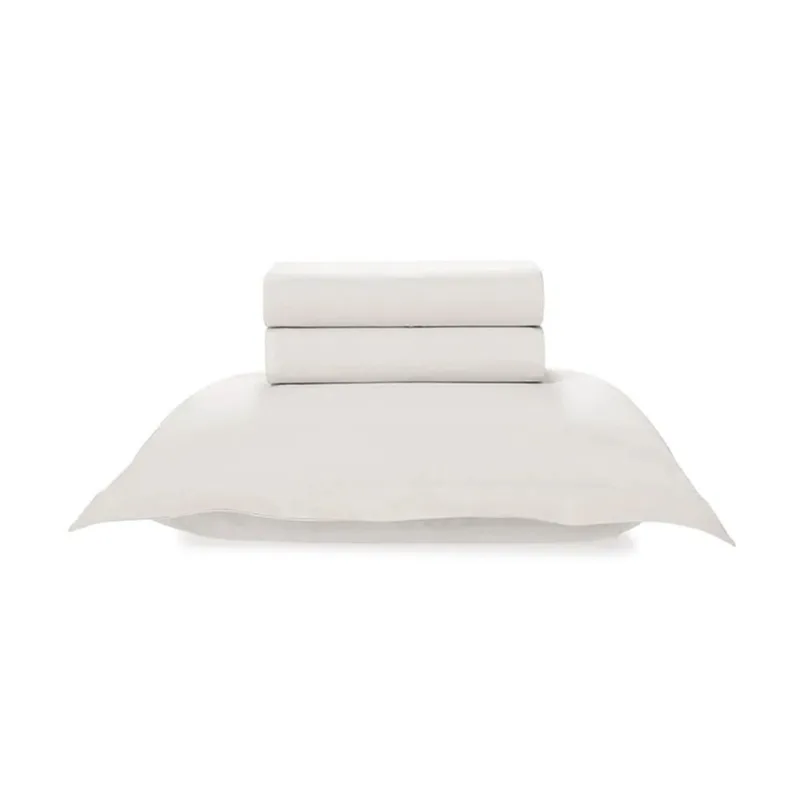 Jogo Cama Solteiro 3 Pcs Algodão 200 Fios Tom Branco Karsten