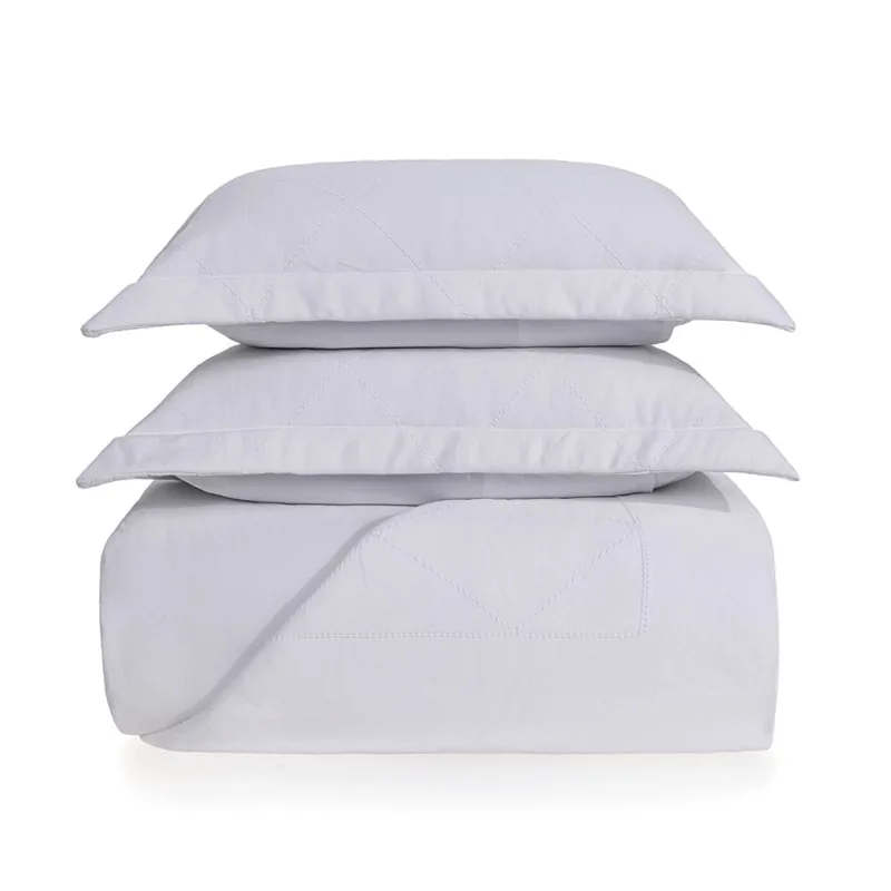 Colcha com Porta Travesseiro King 100% Algodão Sovoire Branco