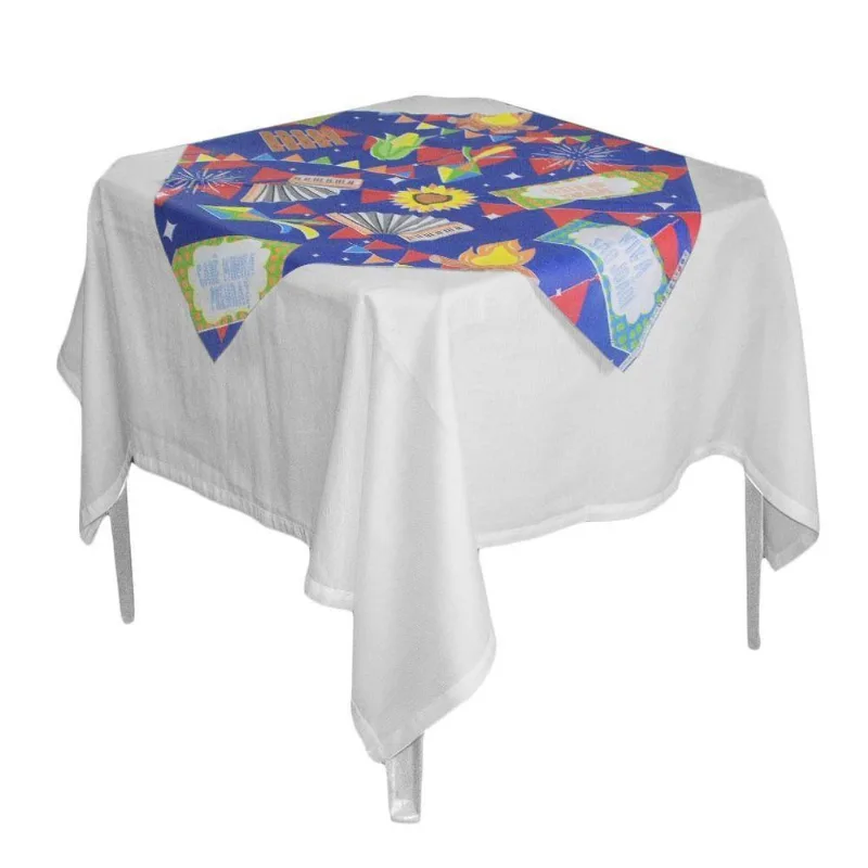 Toalha De Mesa Arraiá Azul Tnt 70cm X 70cm - 5 Unidades