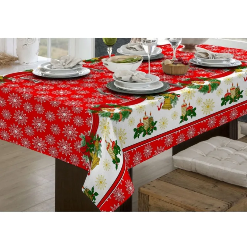 Toalha Mesa Retangular Bella Mesa 140x210cm Natal Raner - Raner