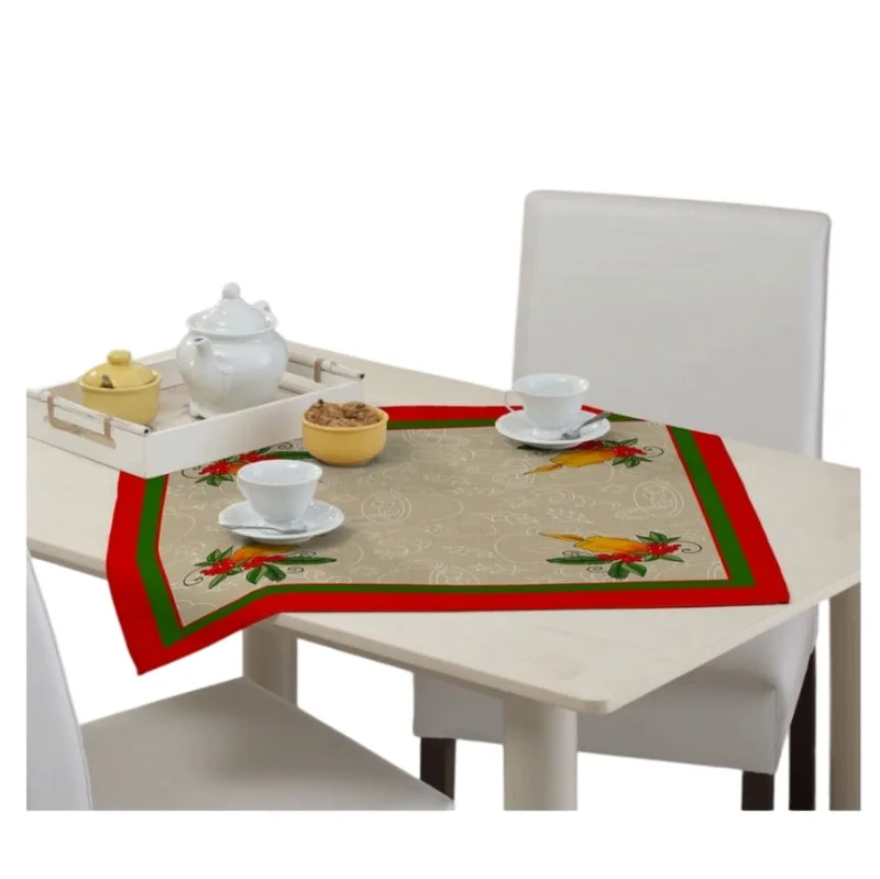 Toalha Mesa Cha Gourmet 60x60cm Natal Sortida Raner - Raner