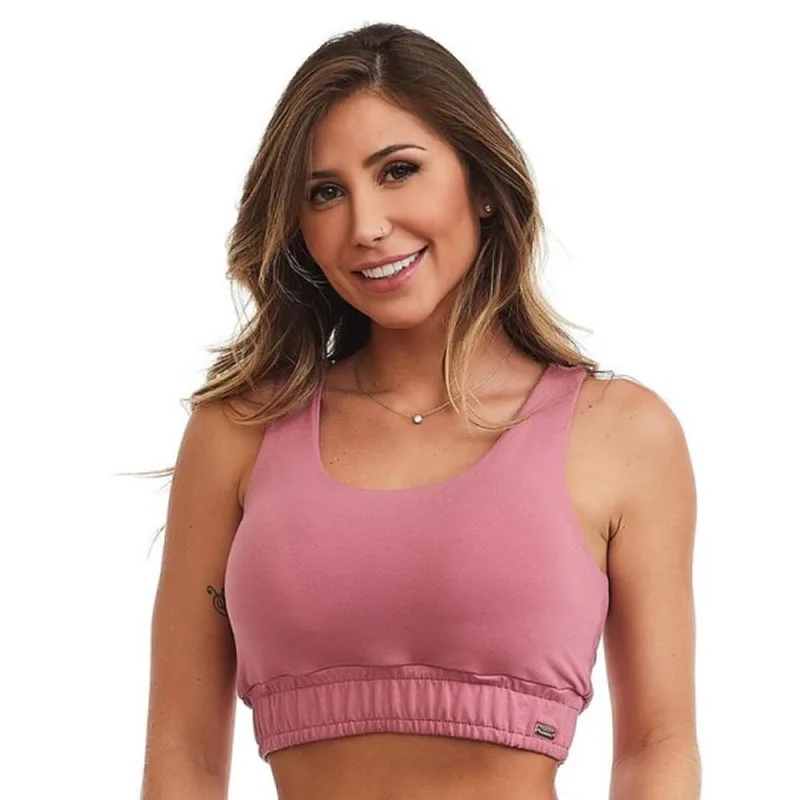 Top Caju Brasil Ease Roxo Feminino Fitness Academia Treino G P / Roxo