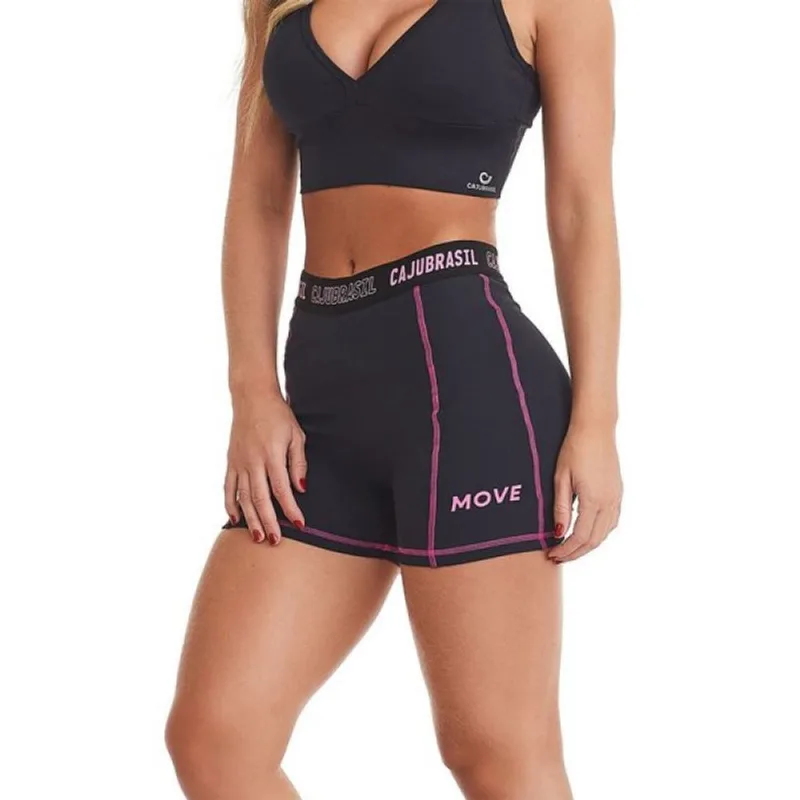 Short Caju Brasil Nz Move Preto Feminino Fitness Academia P M / Preto
