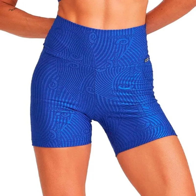 Short Caju Brasil Exclusivo Azul Feminino Fitness Academia P G