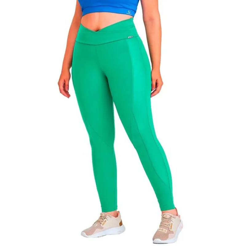 Calça Legging Caju Brasil NZ Cós Alto Verde Salvia Fitness P - CAJU BRASIL