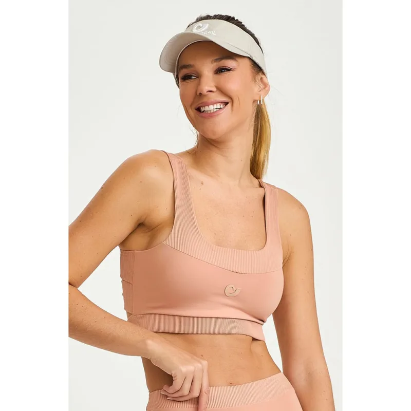 Top Nakay com Nervuras Cajubrasil Rosa Blush - Não Disponível - Moda