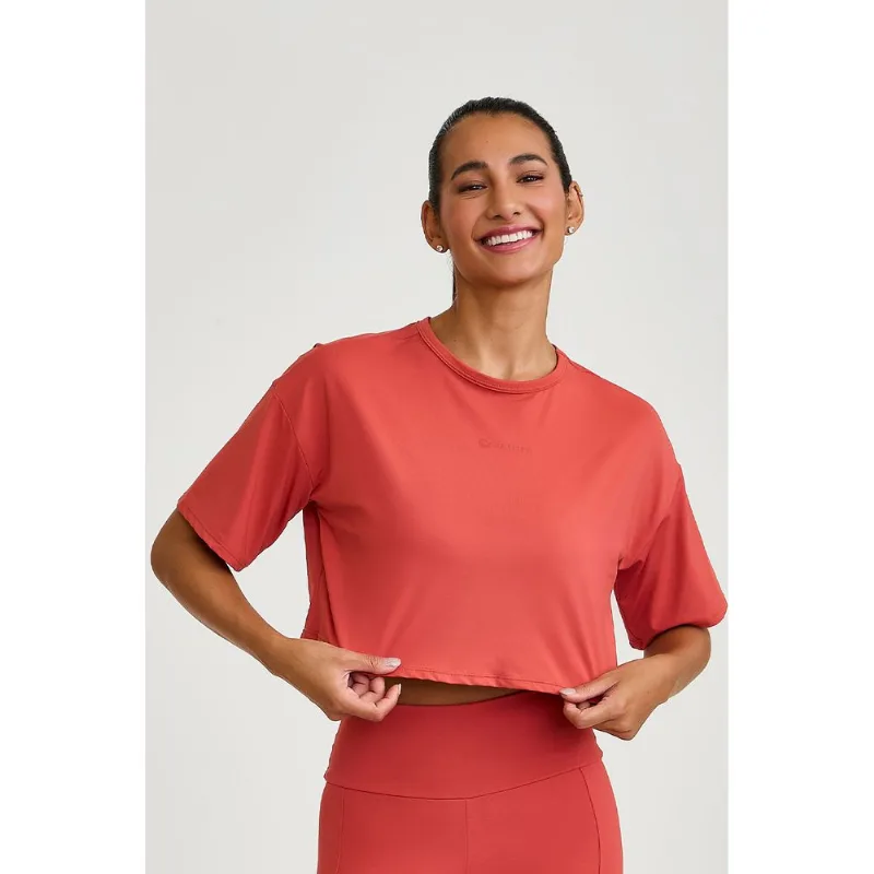 BLUSA ACQUA CURTA MARROM PÁPRICA CAJUBRASIL P - CAJU BRASIL